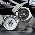 SANDA New Luxury Men's Sport Quartz Watches Personality Stylish Leather Business Wristwatch Brand Watch Relogio Masculino 1027